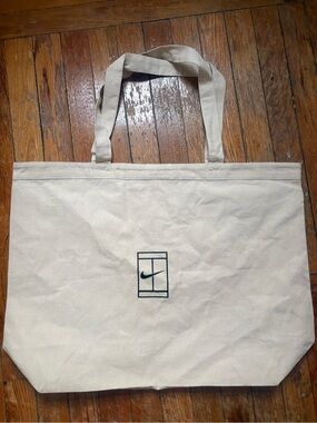 Nike Beige Canvas Tote with Black Logo